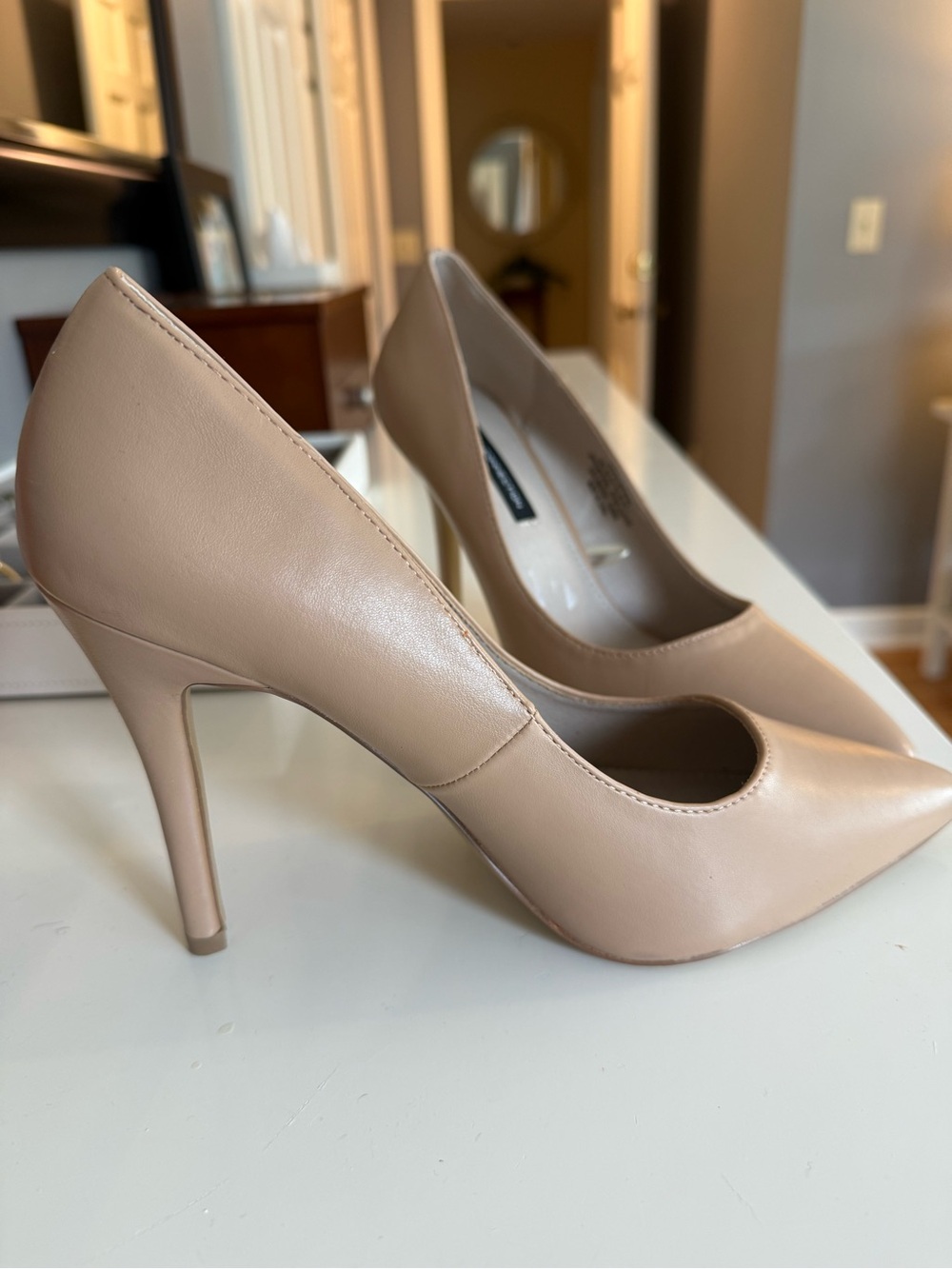 French Connection Nude Pointed Toe Stiletto Pumps